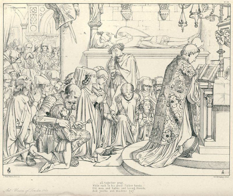Illustrazione per La ballata del vecchio marinaio di Coleridge (incisione) da Joseph Noel (after) Paton