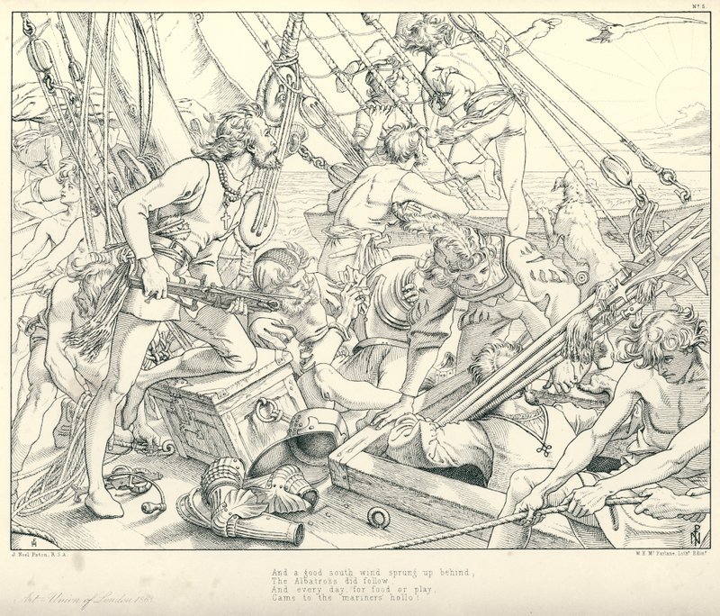 Illustrazione per La ballata del vecchio marinaio di Coleridge da Joseph Noel (after) Paton