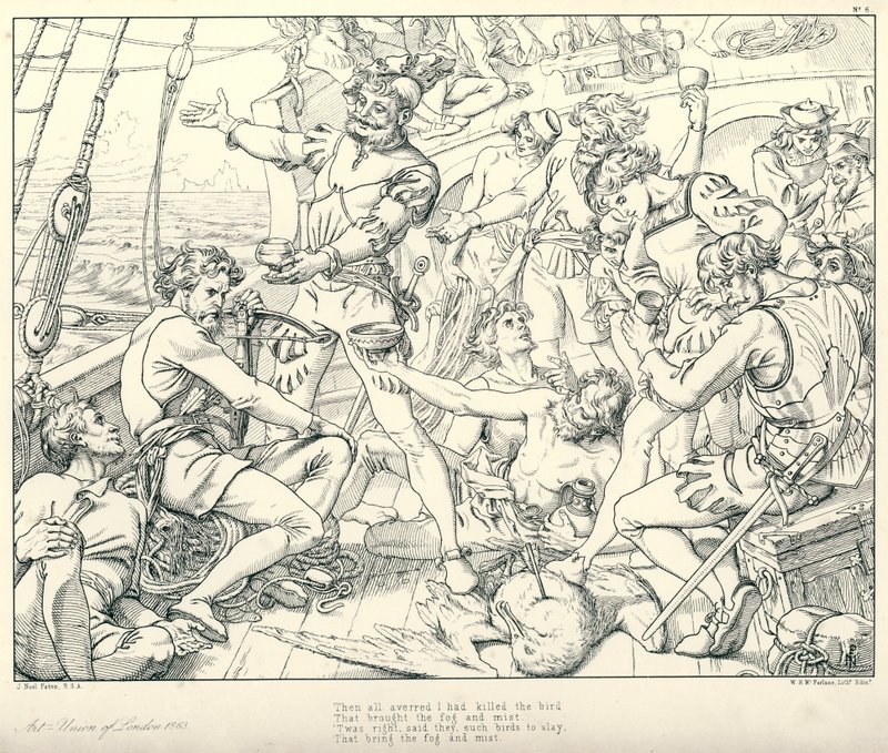 Illustrazione per La ballata del vecchio marinaio di Coleridge da Joseph Noel (after) Paton