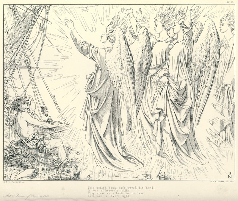 Illustrazione per La ballata del vecchio marinaio di Coleridge da Joseph Noel (after) Paton