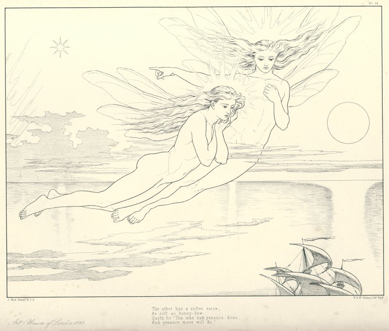 Illustrazione per La Ballata del Vecchio Marinaio di Coleridge da Joseph Noel (after) Paton