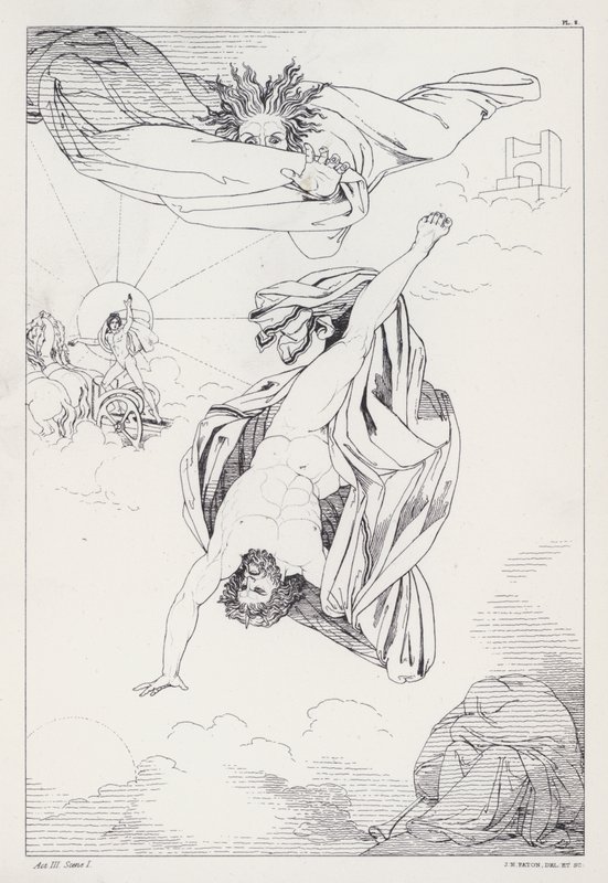 Il Prometeo Liberato di Shelley, Atto III, Scena 1 da Joseph Noel after Paton