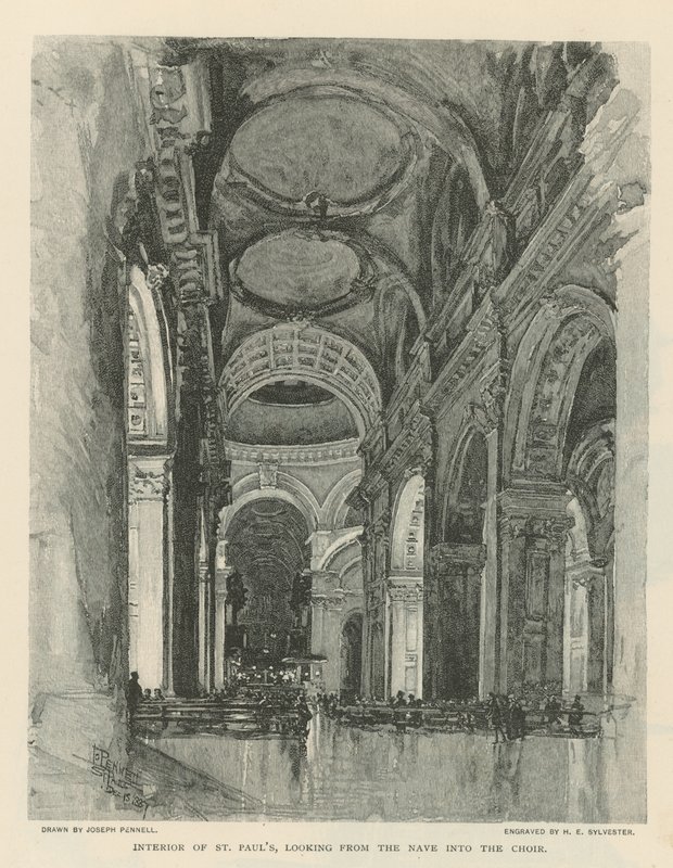 Interno della Cattedrale di San Paolo da Joseph Pennell