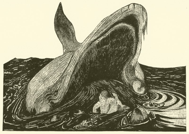 La balena che inghiotte il marinaio da Joseph Rudyard (after) Kipling