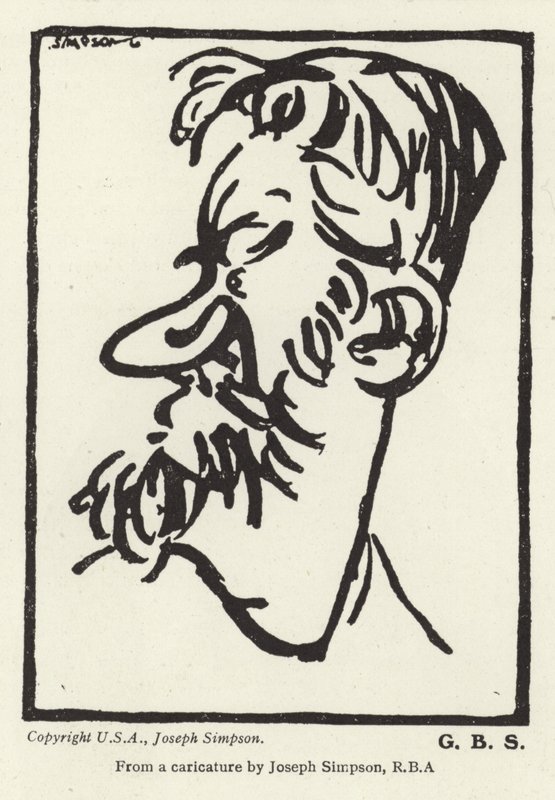 Caricatura di George Bernard Shaw da Joseph Simpson