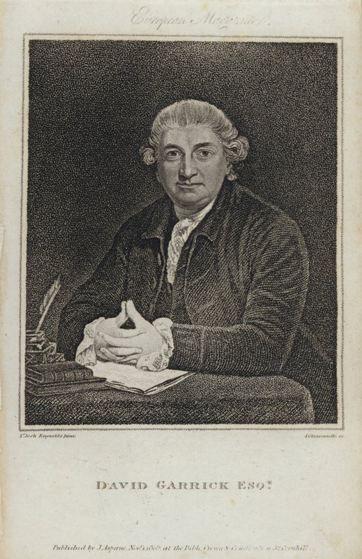 David Garrick, Attore, Drammaturgo e Direttore di Teatro Inglese da Joshua (after) Reynolds