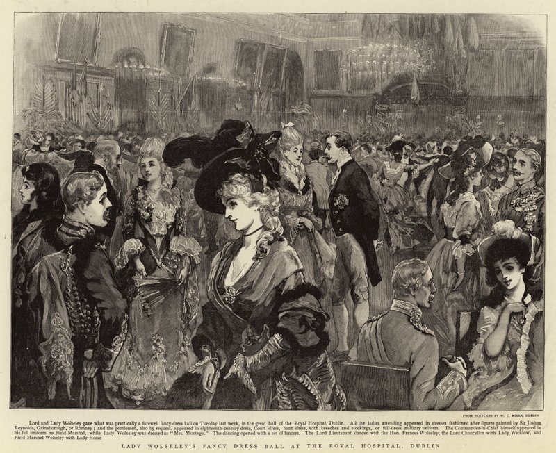Ballo in maschera di Lady Wolseley al Royal Hospital, Dublino da Joshua Reynolds