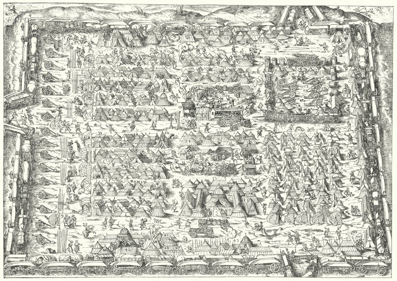 Accampamento militare nel XVI secolo da Jost (after) Amman