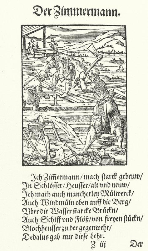 Il carpentiere (incisione) da Jost (after) Amman