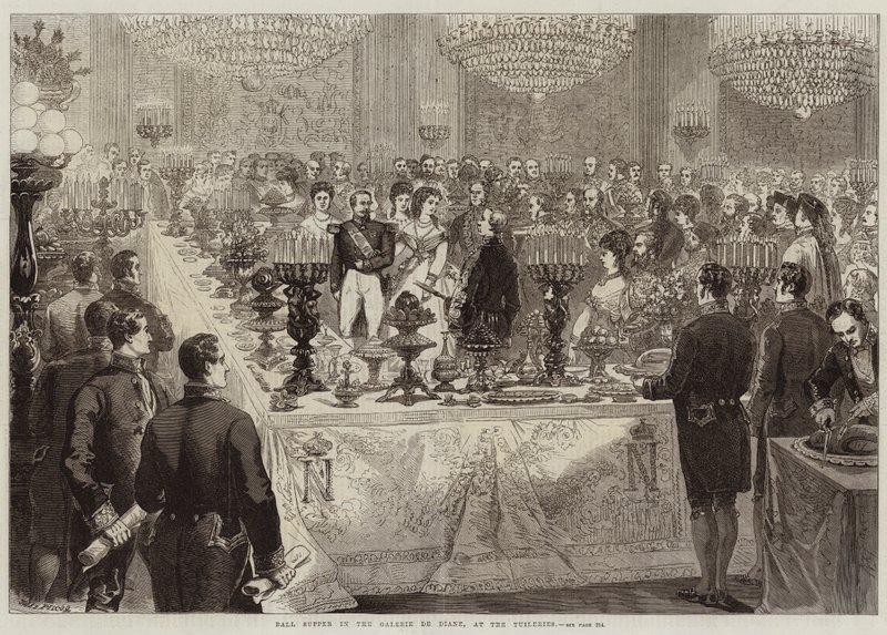 Cena da ballo nella Galerie de Diane, alle Tuileries da Jules Pelcoq