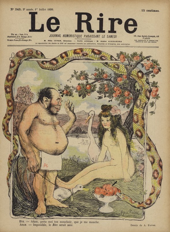 Adamo ed Eva, Illustrazione per Le Rire da Jules Abel Faivre