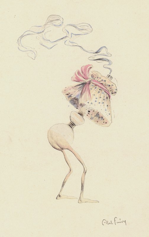 Figura, possibilmente rappresentante una bottiglia di profumo da Jules Abel Faivre