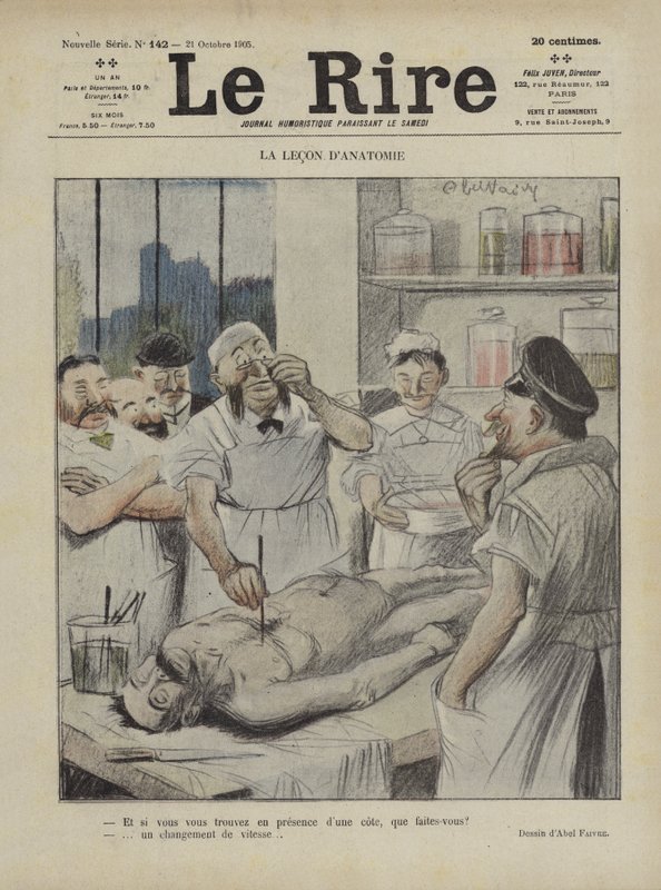 La lezione di anatomia. Illustrazione per Le Rire da Jules Abel Faivre