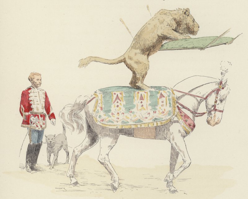 Leone in equilibrio su un cavallo da Jules Arsene (after) Garnier