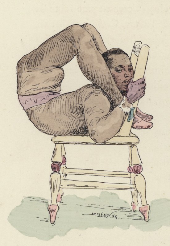 Contorsionista del Circo su una sedia da Jules Arsene Garnier