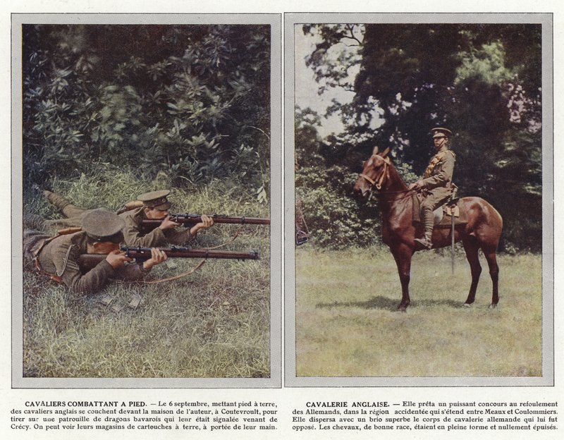 Cavalieri combattenti a piedi, cavalleria inglese da Jules Gervais Courtellemont
