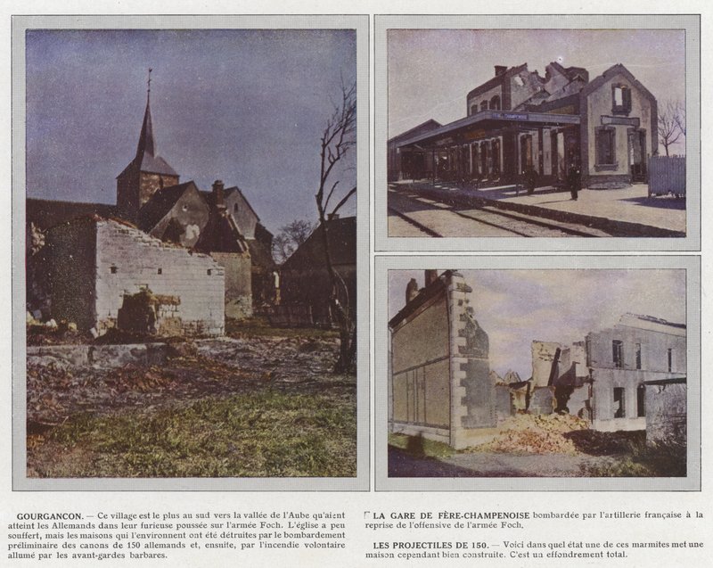 Gourgancon, La Gare de Fere-Champenoise, Les Projectiles de 150 da Jules Gervais Courtellemont