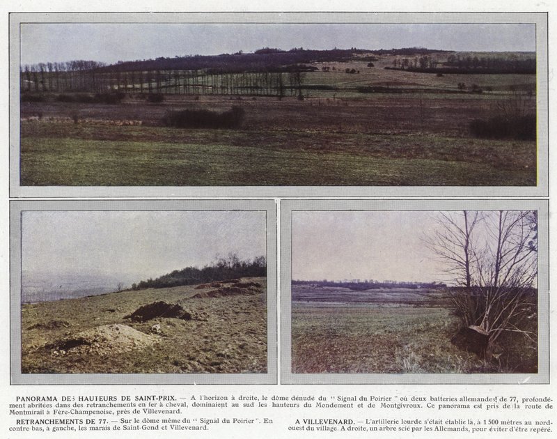 Panorama delle Alture di Saint-Prix, Trinceramenti di 77, A Villevenard da Jules Gervais Courtellemont