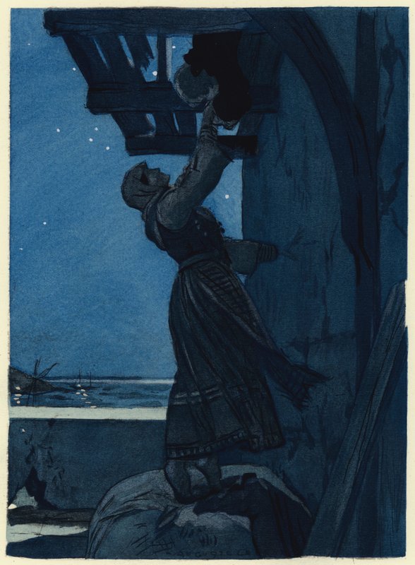 Illustrazione per le memorie di Casanova (litografia a colori) da Jules Marie Auguste Leroux
