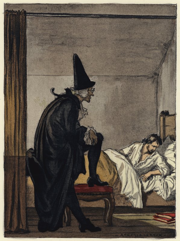 Illustrazione per le memorie di Casanova (litografia a colori) da Jules Marie Auguste Leroux