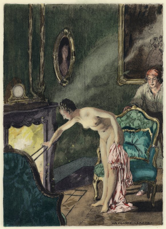 Illustrazione per le memorie di Casanova (litografia a colori) da Jules Marie Auguste Leroux