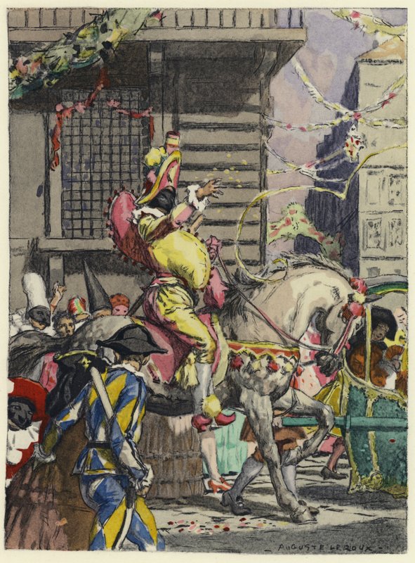 Illustrazione per le memorie di Casanova (litografia a colori) da Jules Marie Auguste Leroux