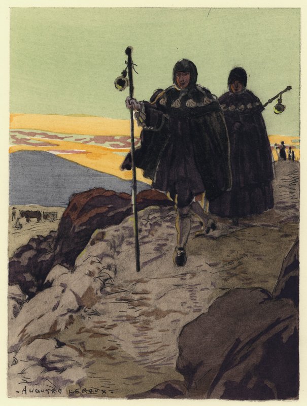 Illustrazione per le memorie di Casanova (litografia a colori) da Jules Marie Auguste Leroux