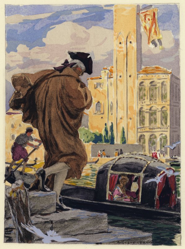 Illustrazione per le memorie di Casanova (litografia a colori) da Jules Marie Auguste Leroux