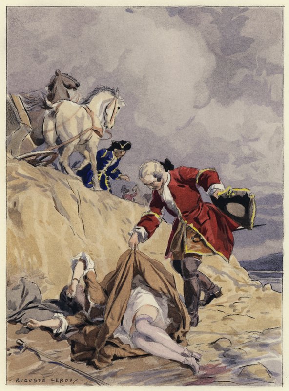 Illustrazione per le memorie di Casanova (litografia a colori) da Jules Marie Auguste Leroux