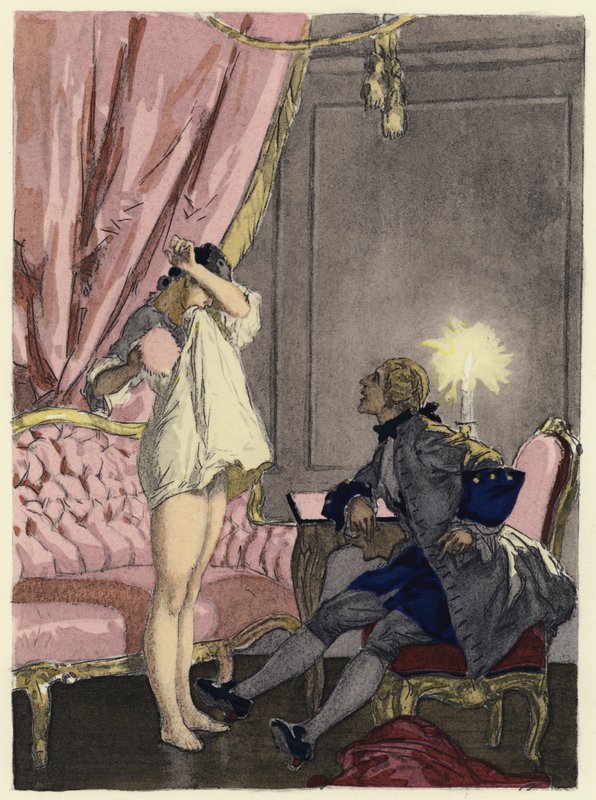 Illustrazione per le memorie di Casanova (litografia a colori) da Jules Marie Auguste Leroux