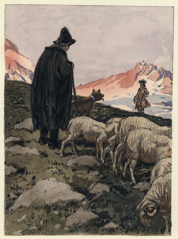 Illustrazione per le memorie di Casanova (litografia a colori) da Jules Marie Auguste Leroux