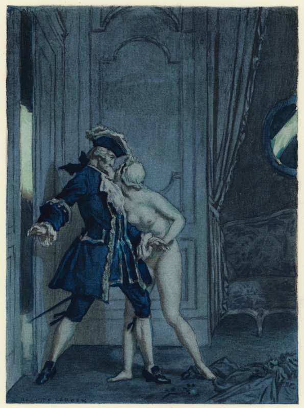 Illustrazione per le memorie di Casanova (litografia a colori) da Jules Marie Auguste Leroux