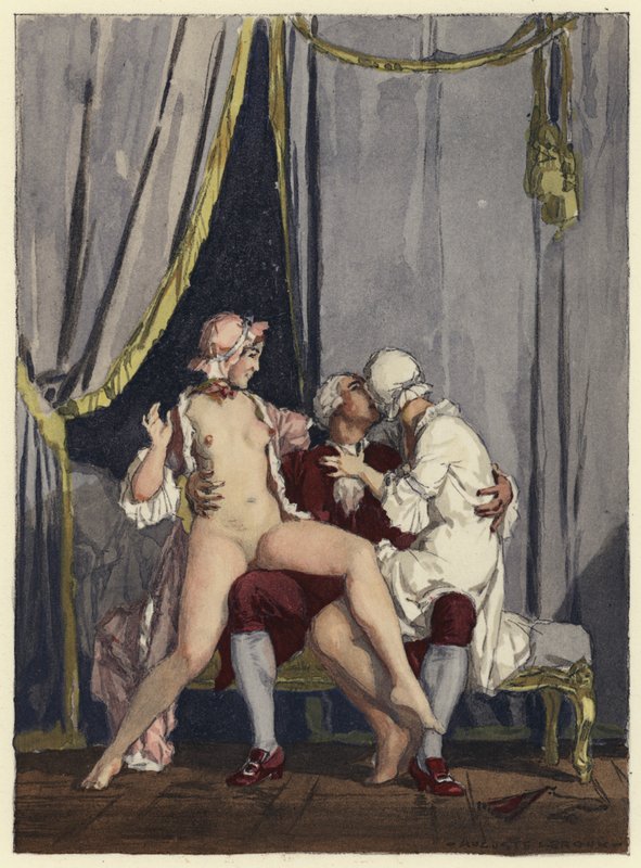 Illustrazione per le memorie di Casanova (litografia a colori) da Jules Marie Auguste Leroux