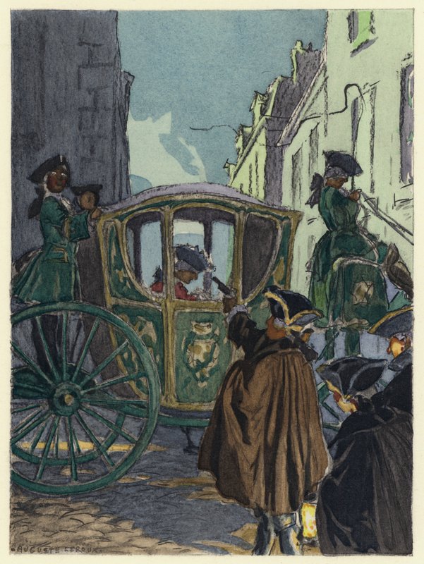Illustrazione per le memorie di Casanova (litografia a colori) da Jules Marie Auguste Leroux