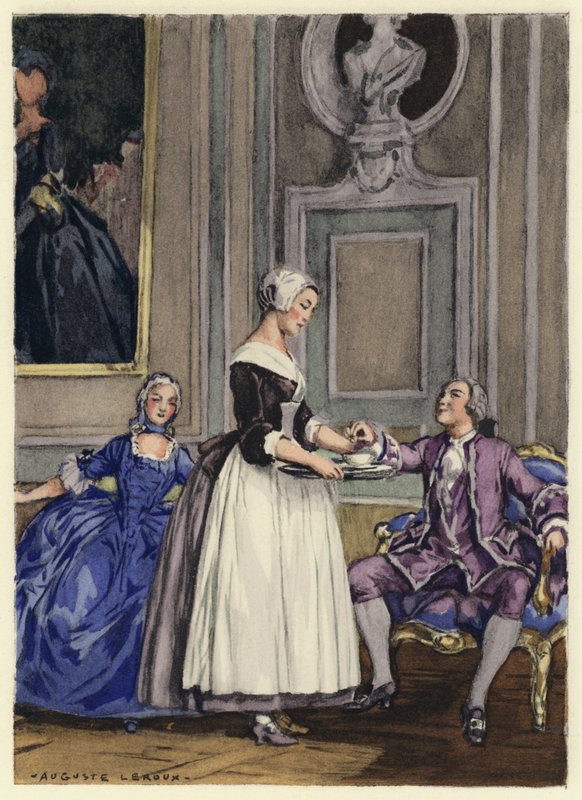 Illustrazione per le memorie di Casanova (litografia a colori) da Jules Marie Auguste Leroux