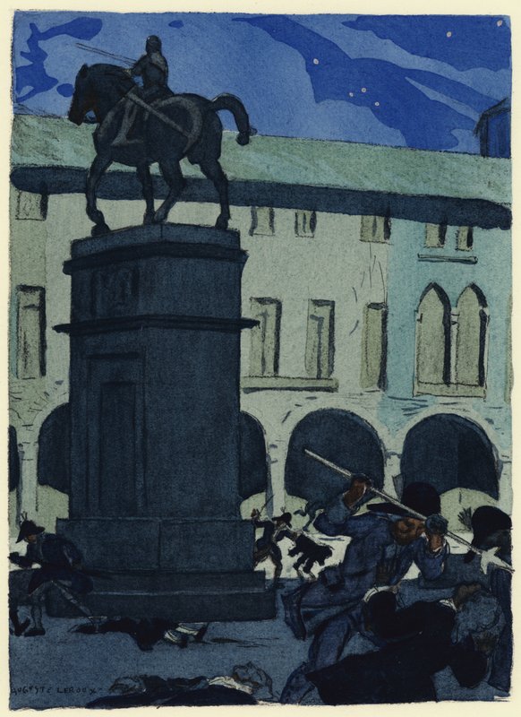 Illustrazione per le memorie di Casanova (litografia a colori) da Jules Marie Auguste Leroux
