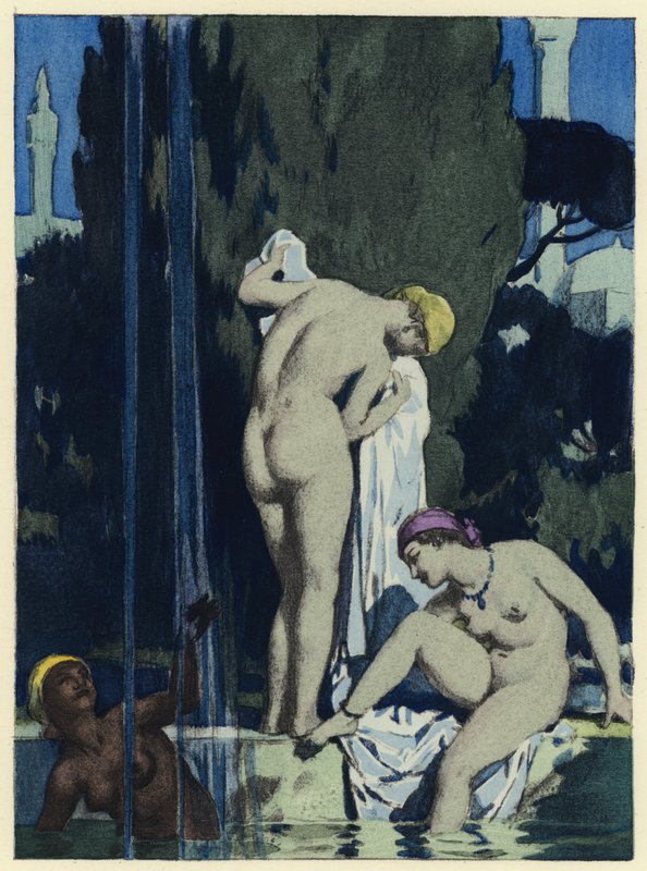 Illustrazione per le memorie di Casanova (litografia a colori) da Jules Marie Auguste Leroux