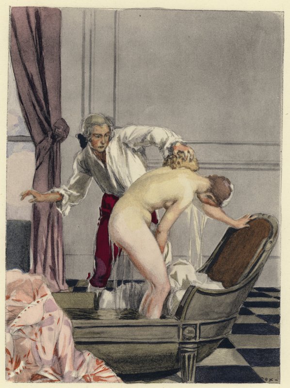 Illustrazione per le memorie di Casanova (litografia a colori) da Jules Marie Auguste Leroux