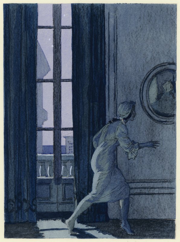 Illustrazione per le memorie di Casanova (litografia a colori) da Jules Marie Auguste Leroux