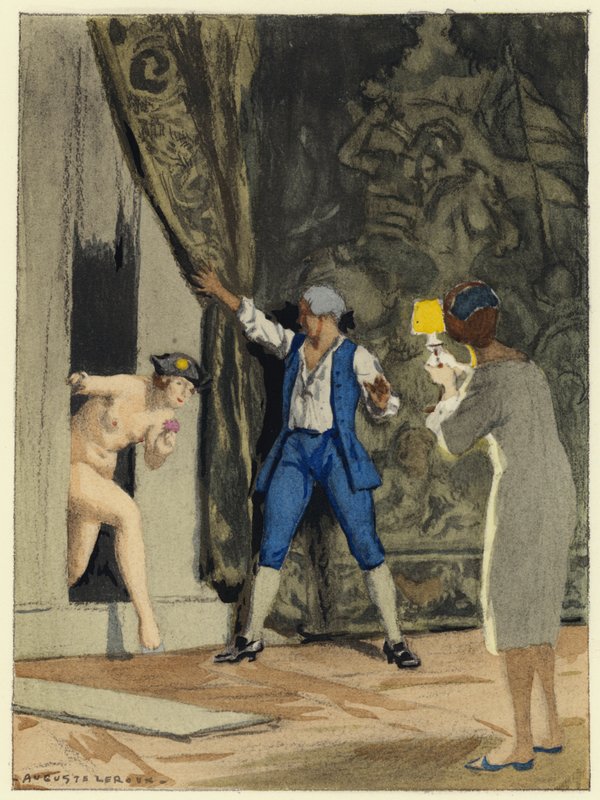 Illustrazione per le memorie di Casanova (litografia a colori) da Jules Marie Auguste Leroux