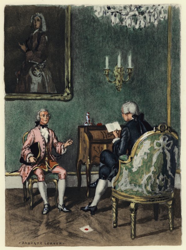 Illustrazione per le memorie di Casanova (litografia a colori) da Jules Marie Auguste Leroux