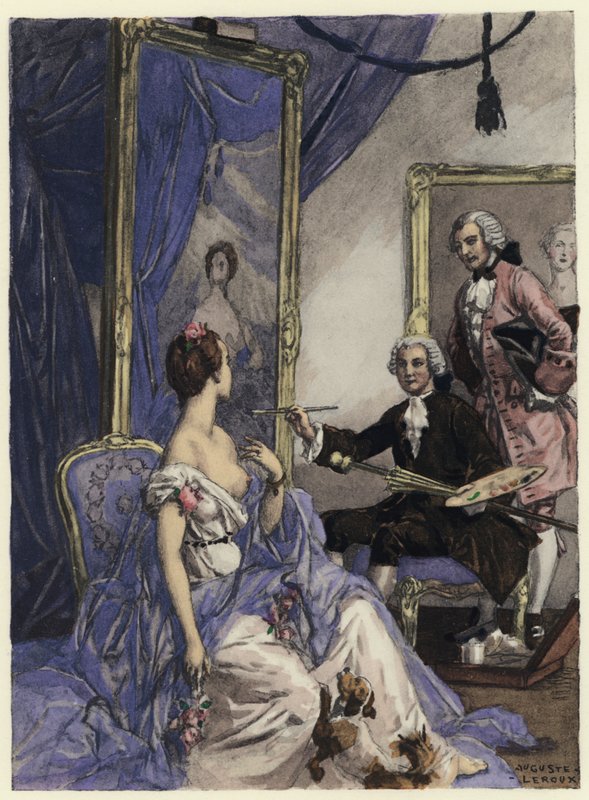 Illustrazione per le memorie di Casanova (litografia a colori) da Jules Marie Auguste Leroux