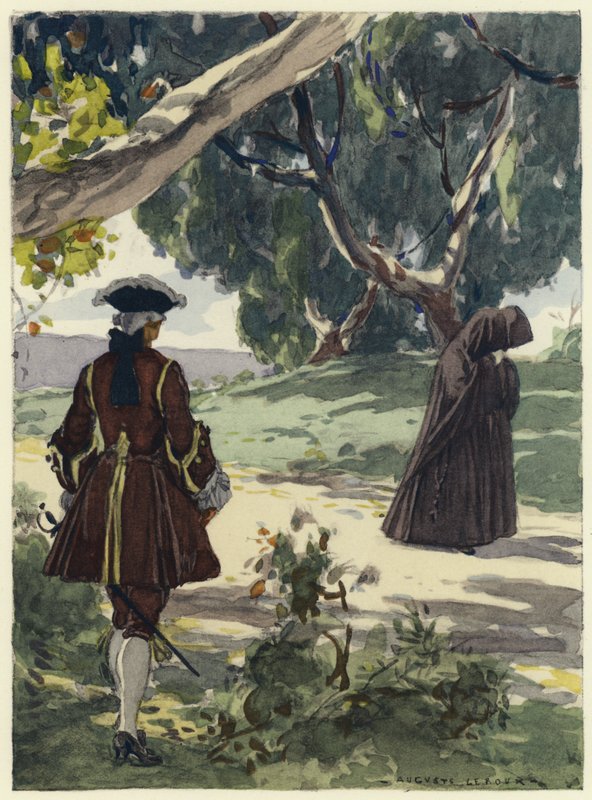 Illustrazione per le memorie di Casanova (litografia a colori) da Jules Marie Auguste Leroux