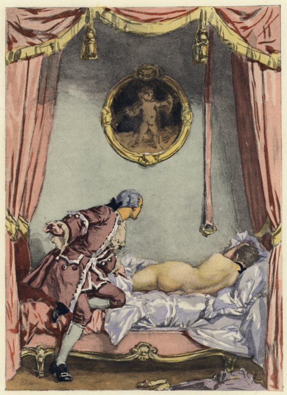 Illustrazione per le memorie di Casanova (litografia a colori) da Jules Marie Auguste Leroux