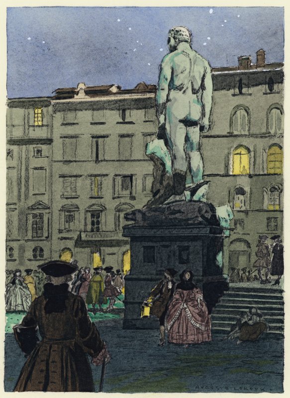 Illustrazione per le memorie di Casanova (litografia a colori) da Jules Marie Auguste Leroux