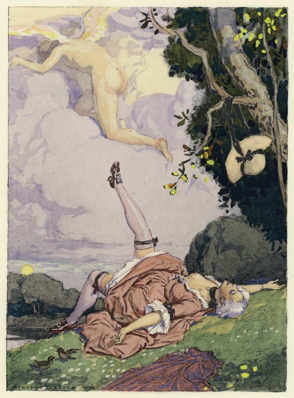 Illustrazione per le memorie di Casanova (litografia a colori) da Jules Marie Auguste Leroux