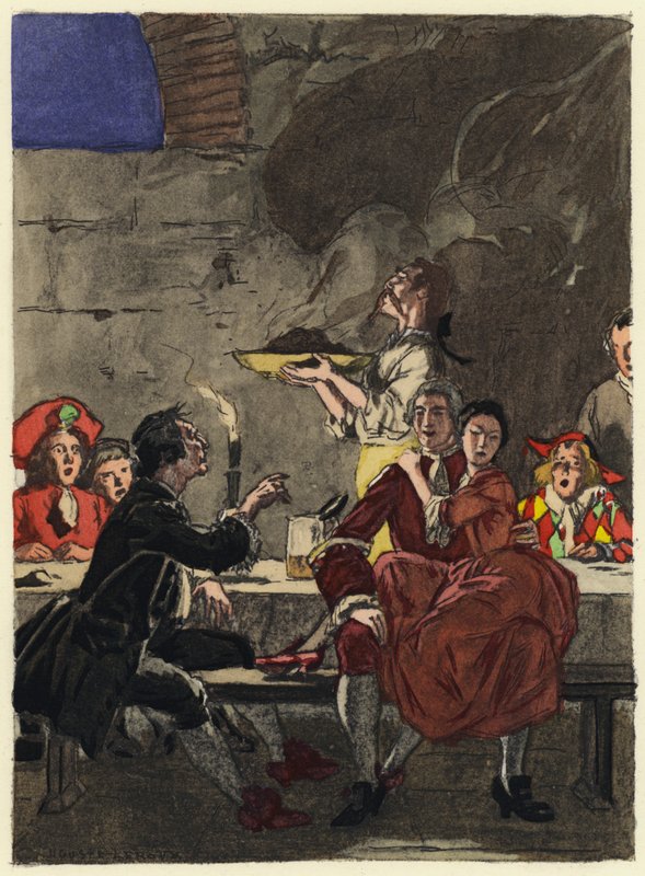 Illustrazione per le memorie di Casanova (litografia a colori) da Jules Marie Auguste Leroux