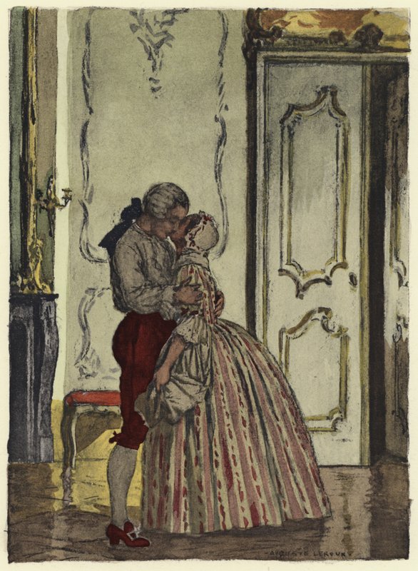 Illustrazione per le memorie di Casanova (litografia a colori) da Jules Marie Auguste Leroux