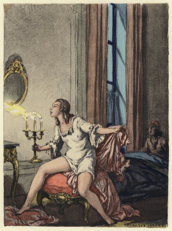Illustrazione per le memorie di Casanova (litografia a colori) da Jules Marie Auguste Leroux