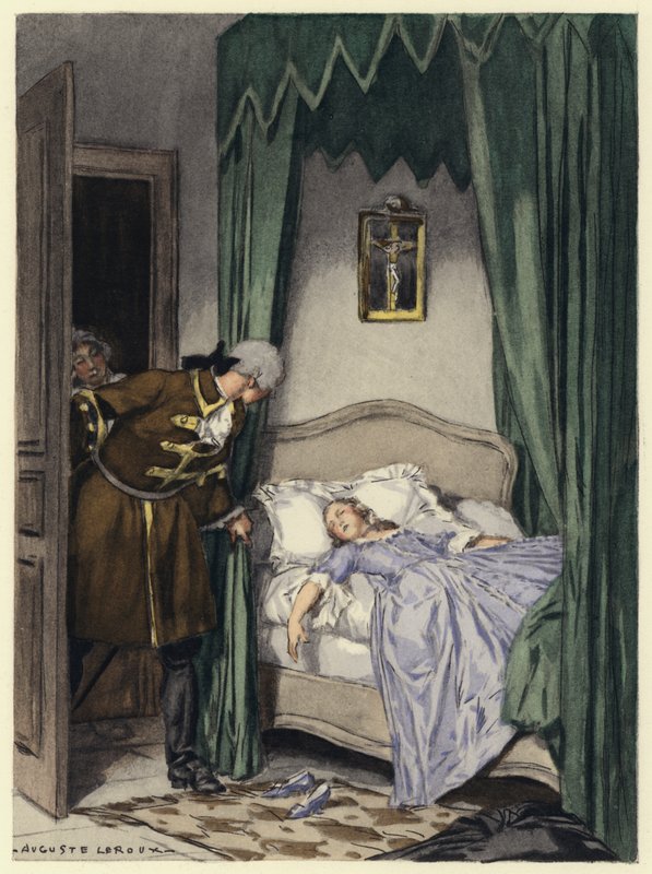 Illustrazione per le memorie di Casanova (litografia a colori) da Jules Marie Auguste Leroux